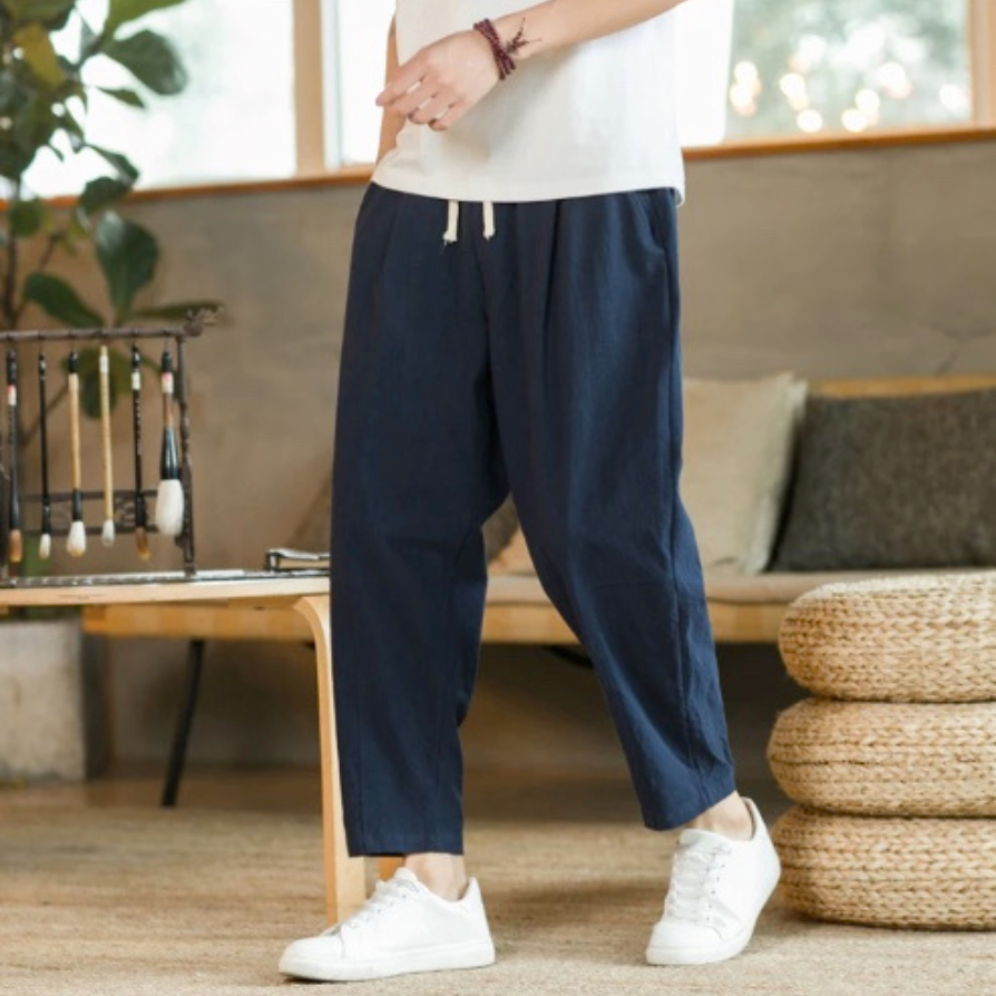 Pantalones de hombre de lino algodón StreetFashion