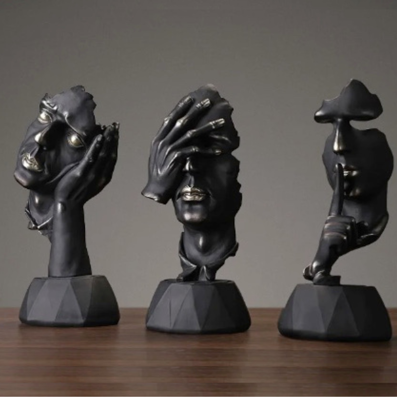 Escultura Sabios ciegos, sordos y mudos