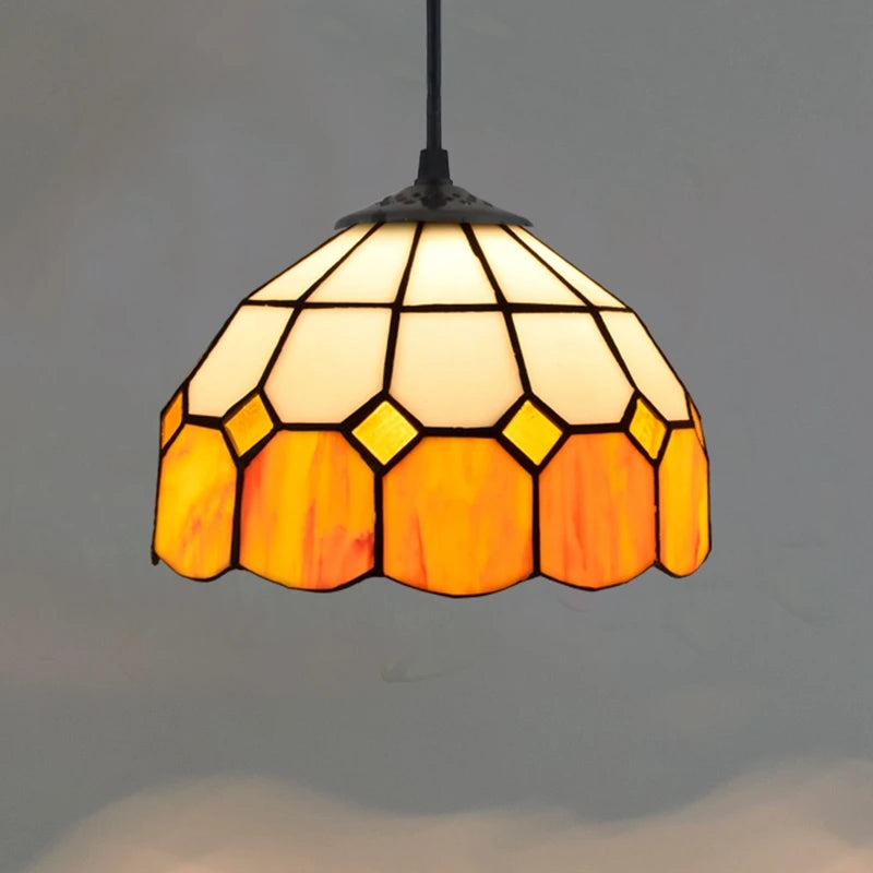RETRO TIFFANY COLORFUL GLASS CHANDELIER
