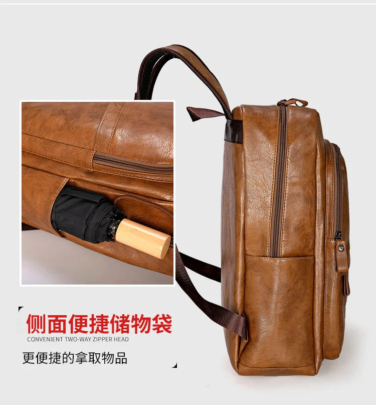 Mochila de cuero de lujo para viajes