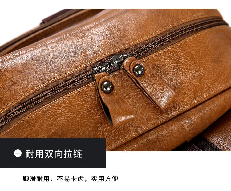 Mochila de cuero de lujo para viajes