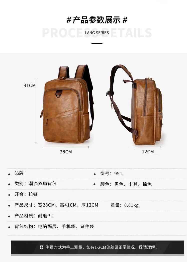 Mochila de cuero de lujo para viajes