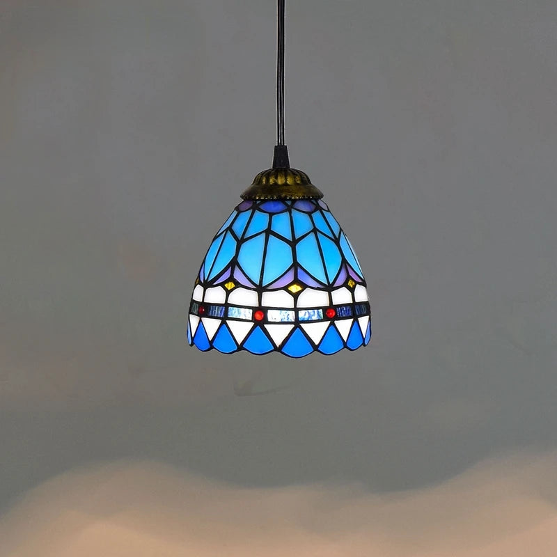 RETRO TIFFANY COLORFUL GLASS CHANDELIER