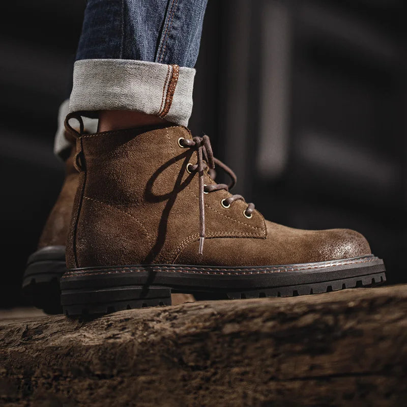 MEN FLEECE WINTER BOOTS VINTAGE BRITISH SKY