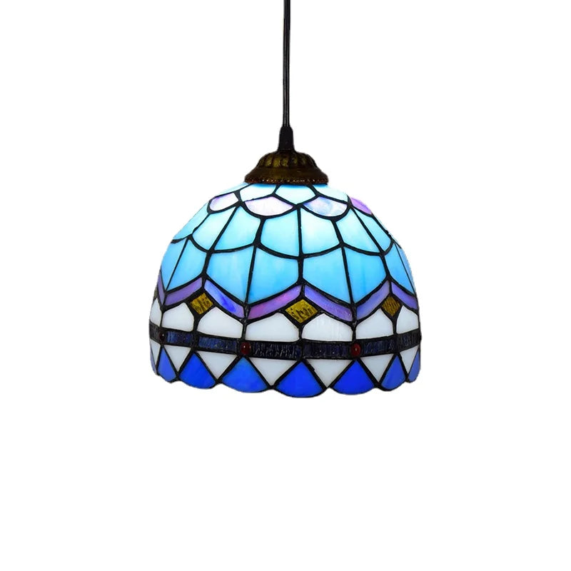 RETRO TIFFANY COLORFUL GLASS CHANDELIER
