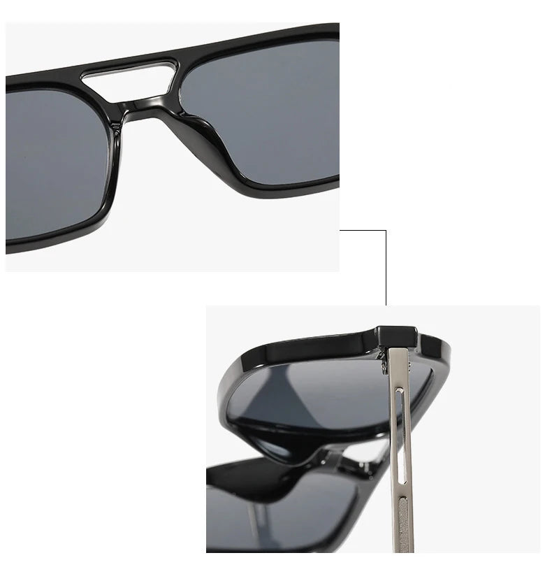 Gafas de sol con montura cuadrada y diseño de leopardo