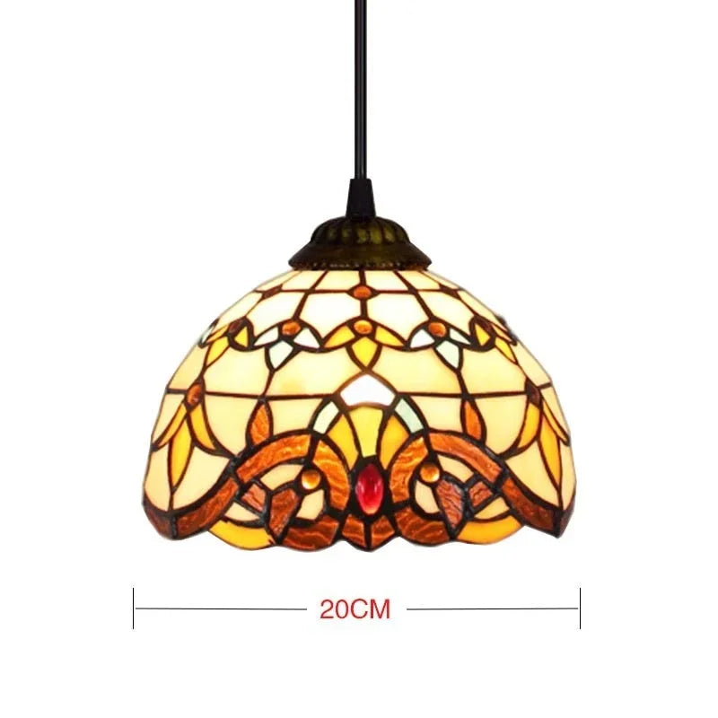 RETRO TIFFANY COLORFUL GLASS CHANDELIER