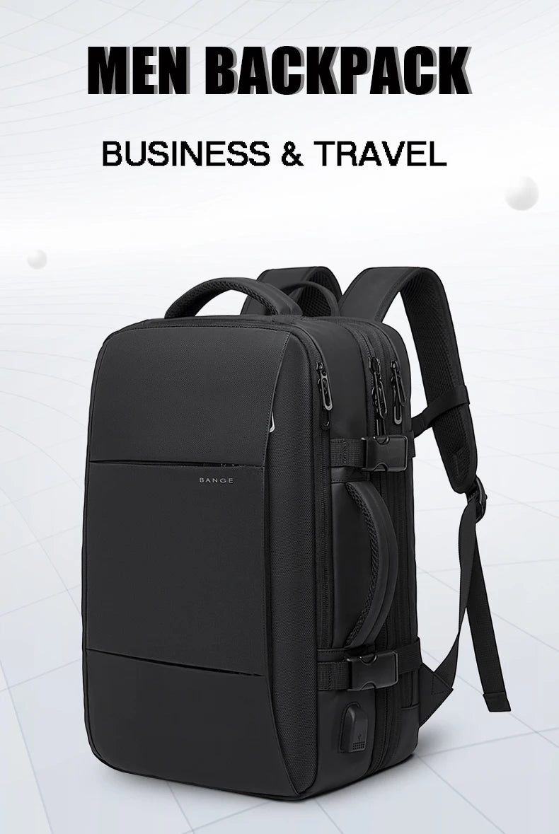 Mochila expandible para hombre, resistente al agua, para portátil de 17,3 pulgadas