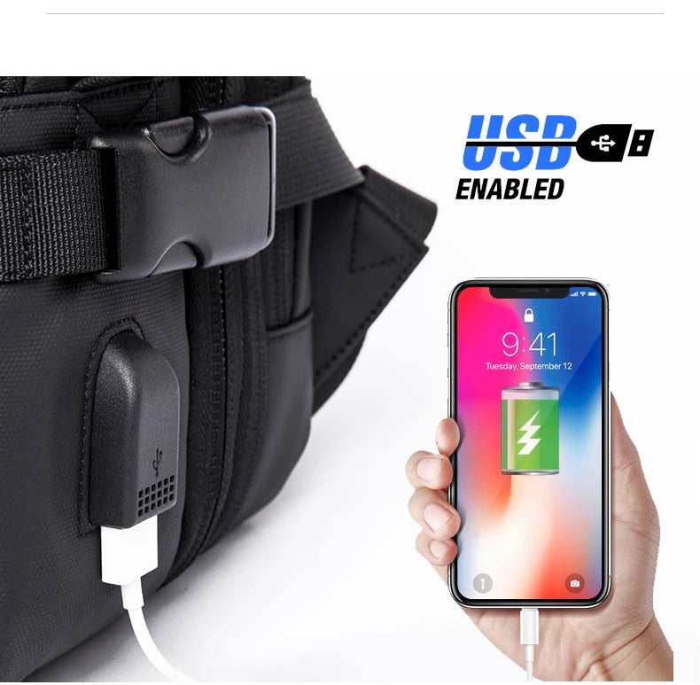 Mochila expandible para hombre, resistente al agua, para portátil de 17,3 pulgadas