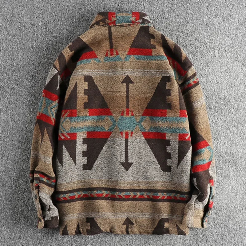 Camisa con estampado tribal vintage pesado