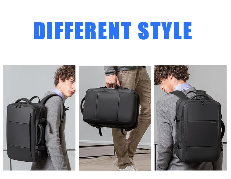 Mochila expandible para hombre, resistente al agua, para portátil de 17,3 pulgadas