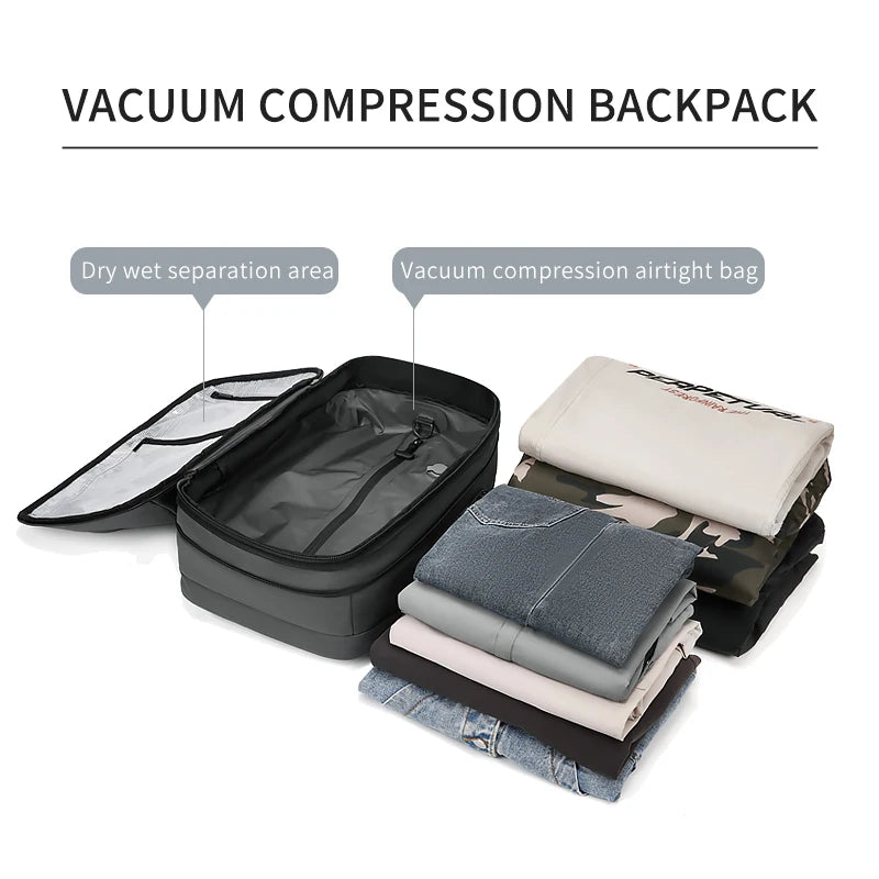 Sistema de compresión al vacío para mochilas de viaje