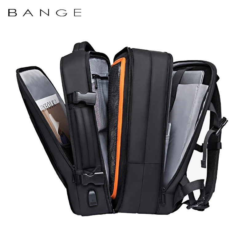 Mochila expandible para hombre, resistente al agua, para portátil de 17,3 pulgadas