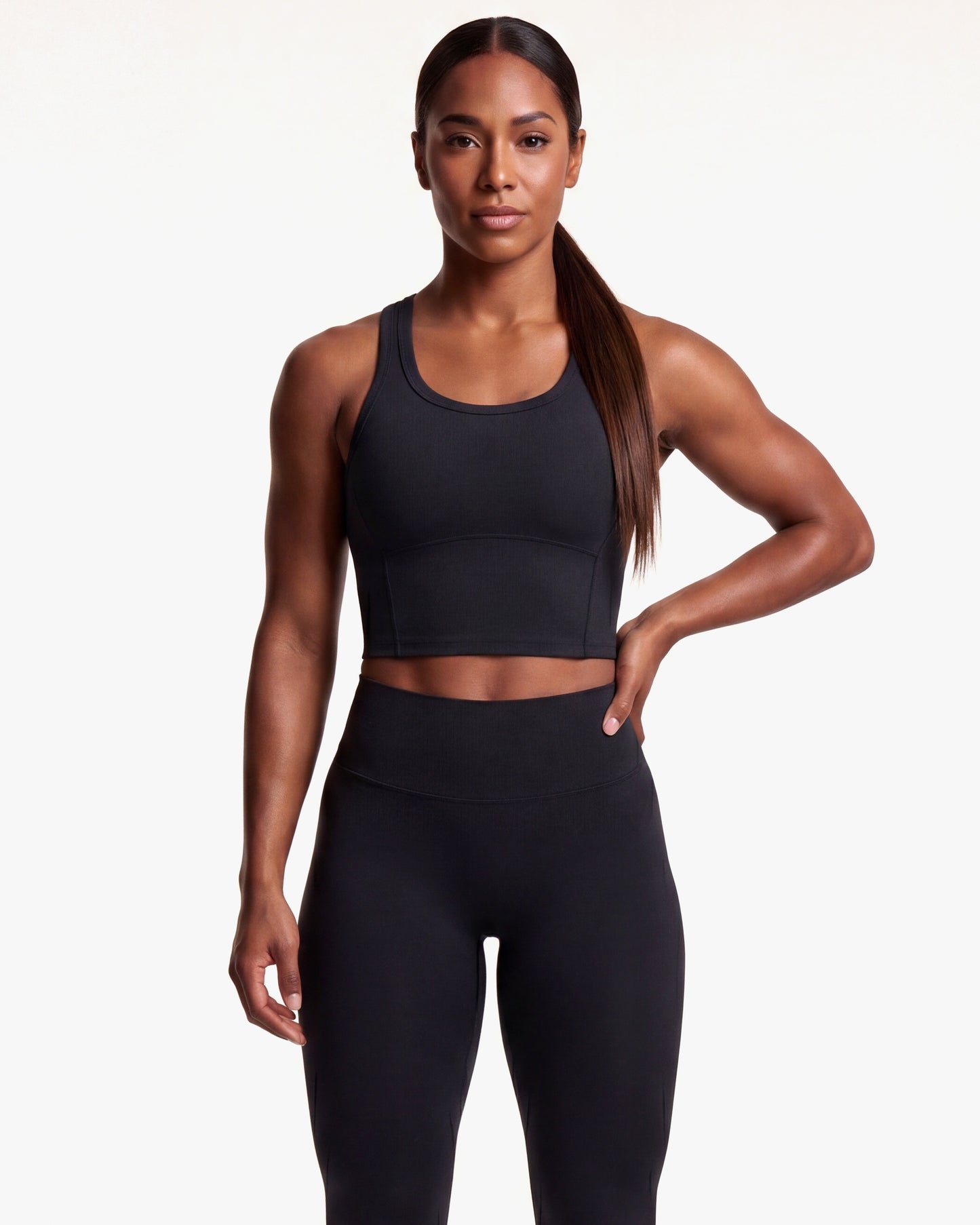 VARCEA Seamless High Tank in black — front, alternate