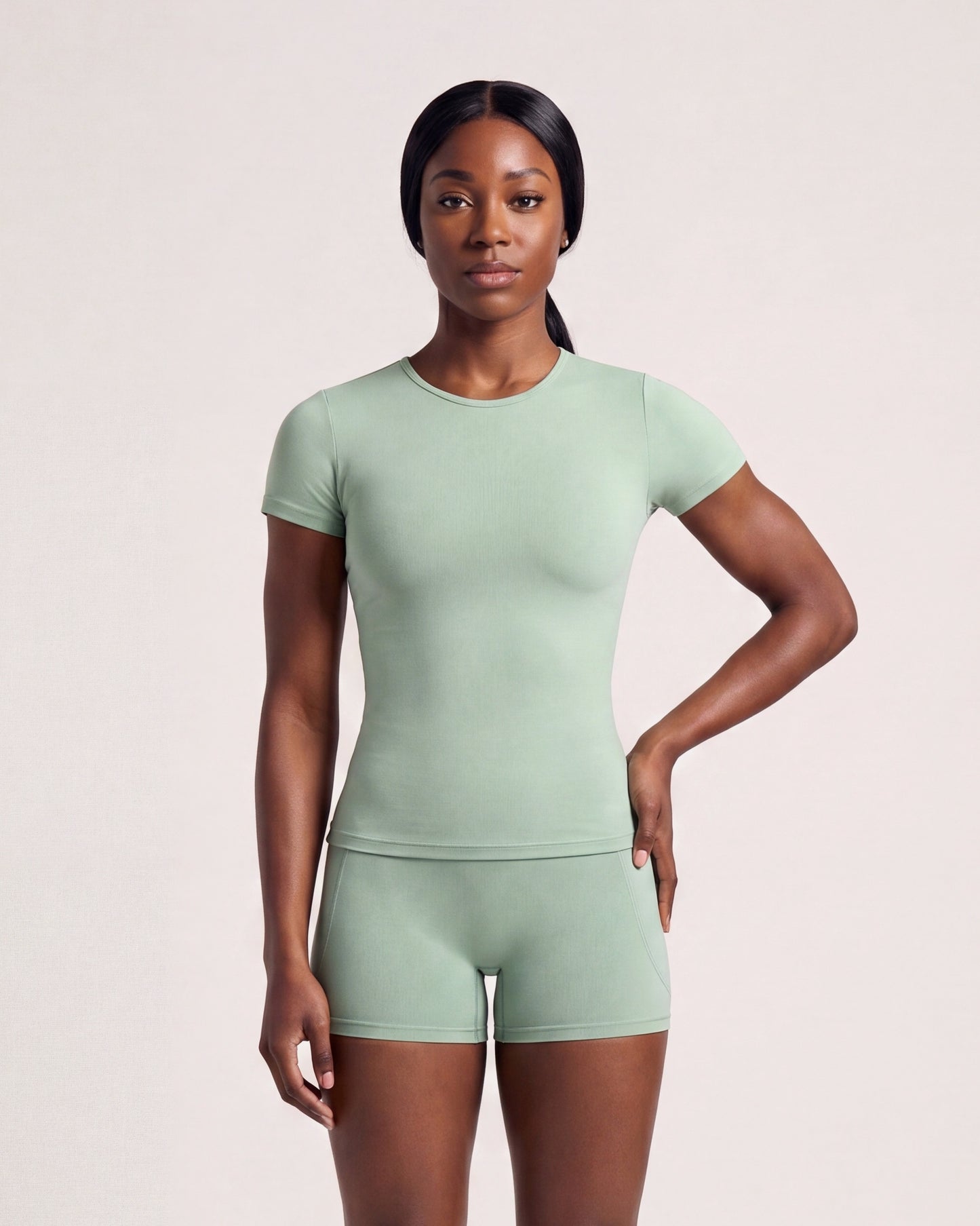 VARCEA Light Green Seamless T Shirt