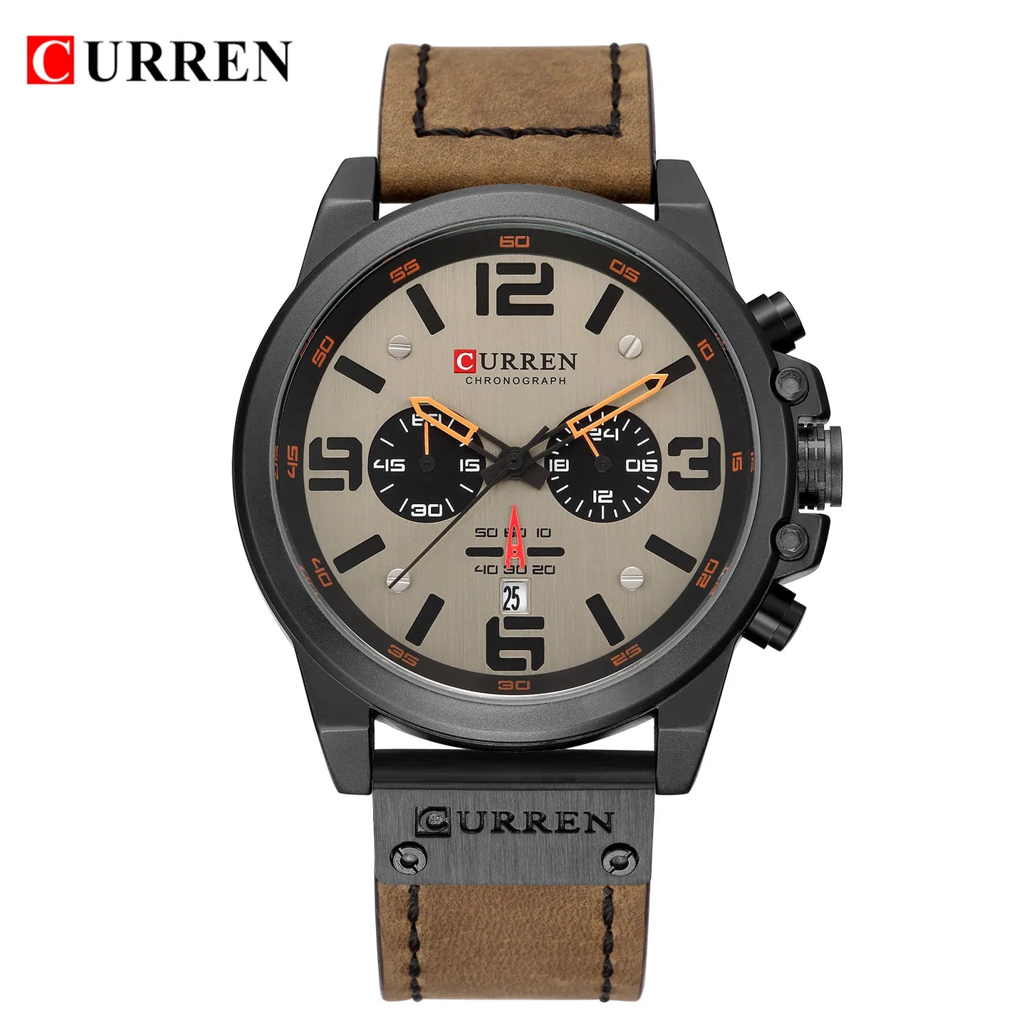 Reloj cronógrafo deportivo negro y gris