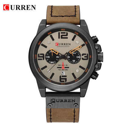 Reloj cronógrafo deportivo negro y gris
