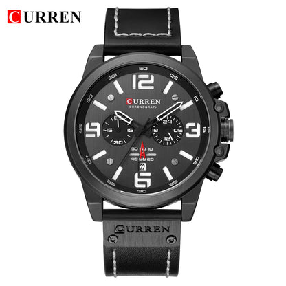 Reloj cronógrafo deportivo negro y gris