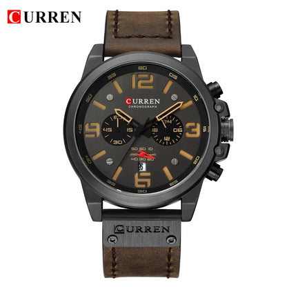 Reloj cronógrafo deportivo negro y gris