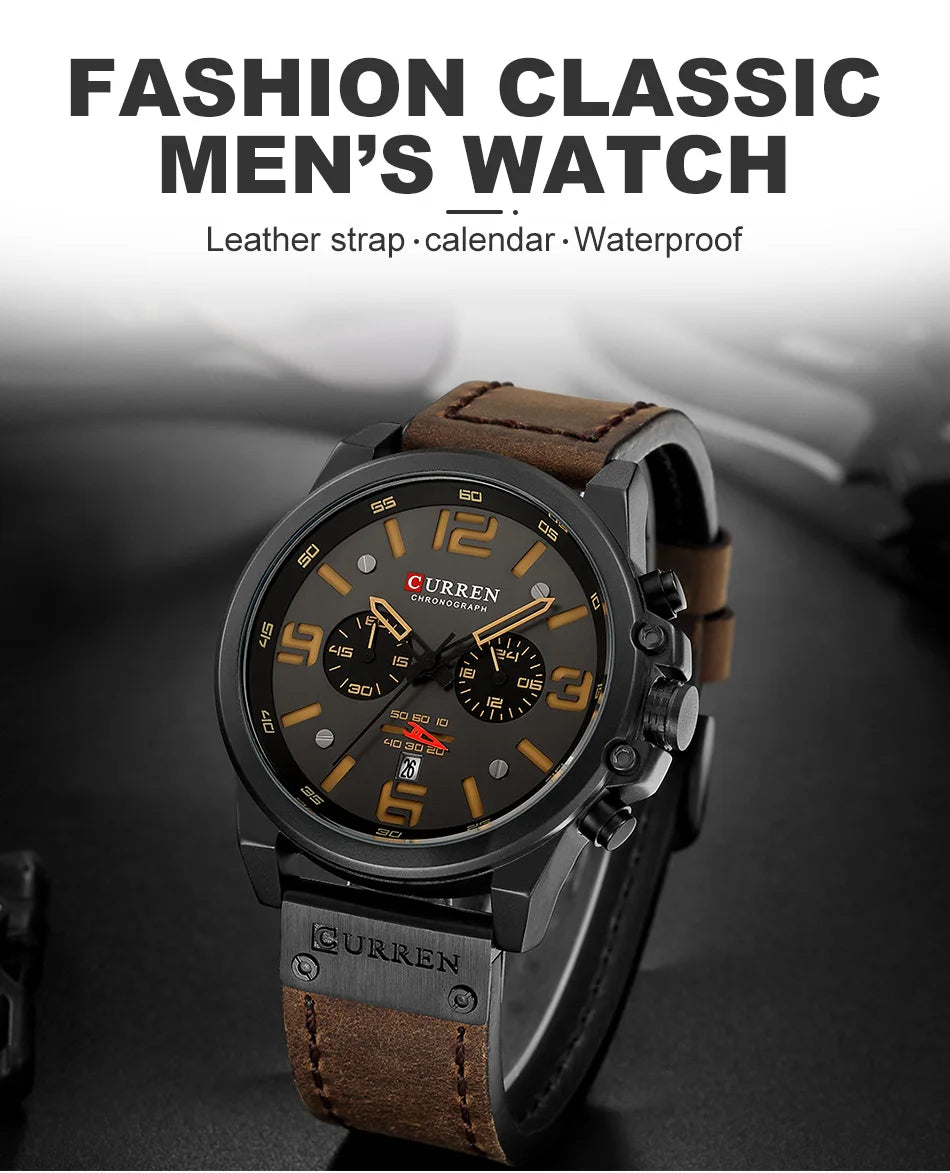 Reloj cronógrafo deportivo negro y gris