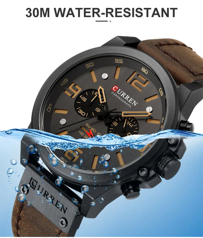 Reloj cronógrafo deportivo negro y gris