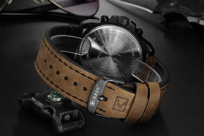 Reloj cronógrafo deportivo negro y gris