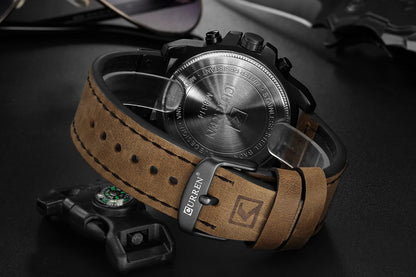 Reloj cronógrafo deportivo negro y gris