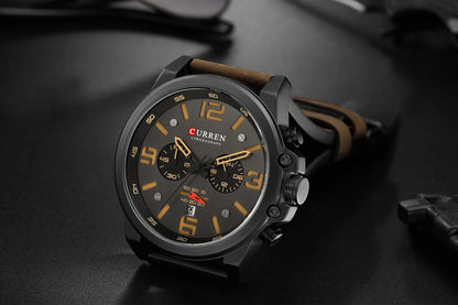 Reloj cronógrafo deportivo negro y gris