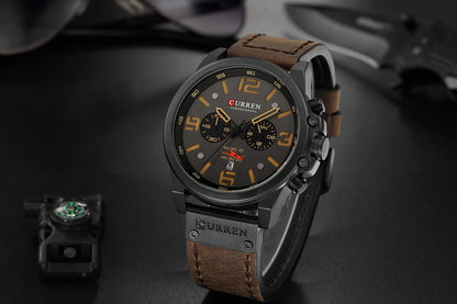 Reloj cronógrafo deportivo negro y gris