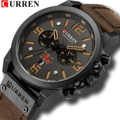 Reloj cronógrafo deportivo negro y gris