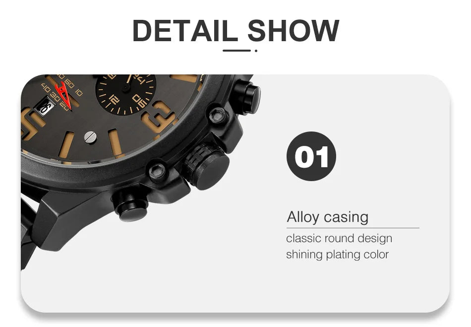 Reloj cronógrafo deportivo negro y gris