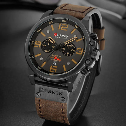 Reloj cronógrafo deportivo negro y gris