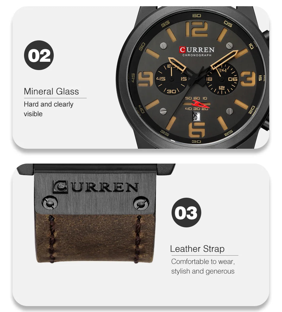 Reloj cronógrafo deportivo negro y gris