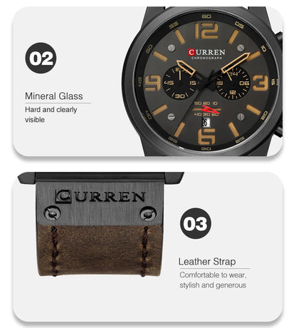 Reloj cronógrafo deportivo negro y gris