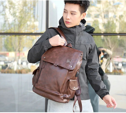 Mode Luxus Marke Leder Männer Rucksack