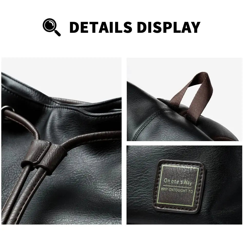 LEATHER MEN BACKPACK 15.6 INCH LAPTOP