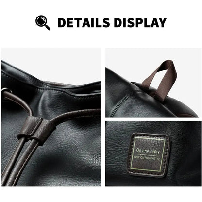 LEATHER MEN BACKPACK 15.6 INCH LAPTOP