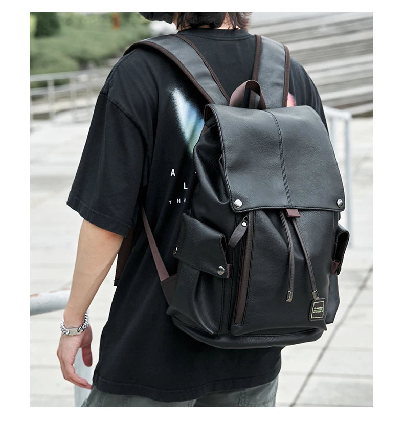 LEATHER MEN BACKPACK 15.6 INCH LAPTOP