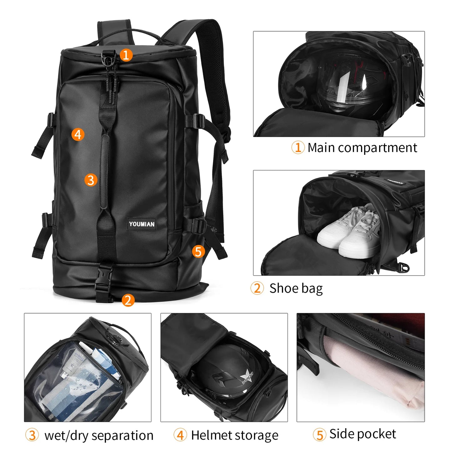 Multifunktionaler wasserdichter Rucksack Dorezz