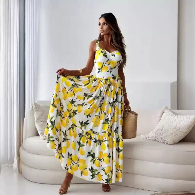 Zitronenlanges Kleid Savagi