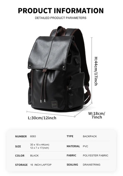 LEATHER MEN BACKPACK 15.6 INCH LAPTOP
