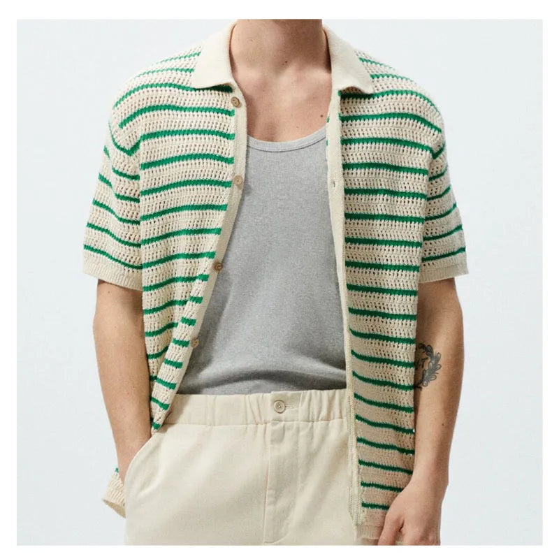 RETRO KNITTED POLO SHIRT CARLO