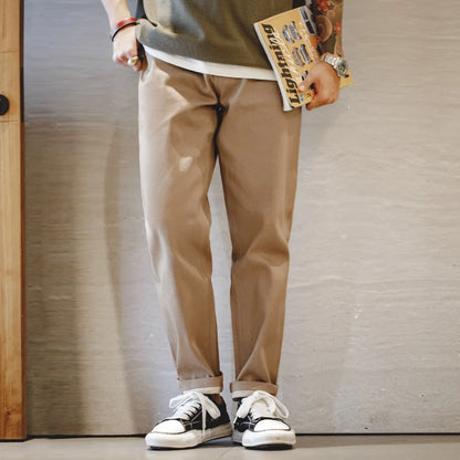 Khakifarbene Raw Jeans für Herren Amekaji