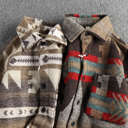 Schweres Vintage-Hemd mit Tribal-Muster