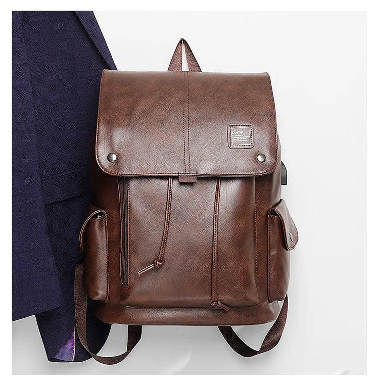 Mode Luxus Marke Leder Männer Rucksack