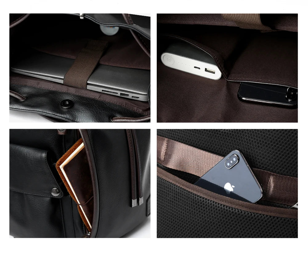 LEATHER MEN BACKPACK 15.6 INCH LAPTOP