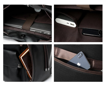 LEATHER MEN BACKPACK 15.6 INCH LAPTOP