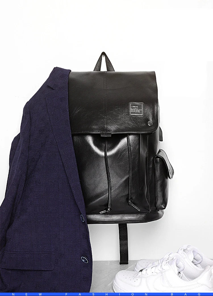 Mode Luxus Marke Leder Männer Rucksack