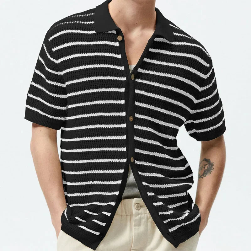 RETRO KNITTED POLO SHIRT CARLO