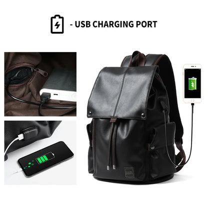 LEATHER MEN BACKPACK 15.6 INCH LAPTOP